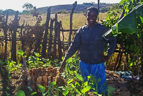 Patricia is very proud to show us her newly constructed kitchen garden.